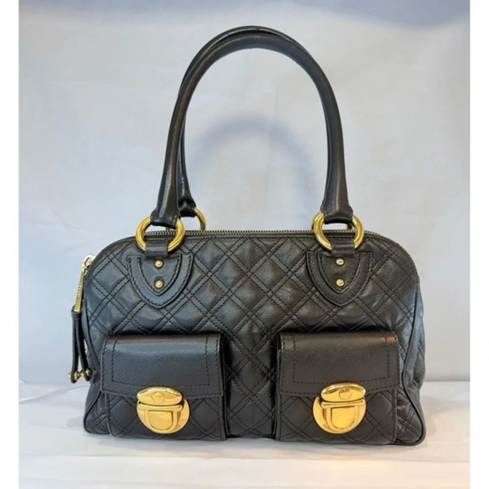MARC‎ JACOBS Venetia quilted black leather satchel